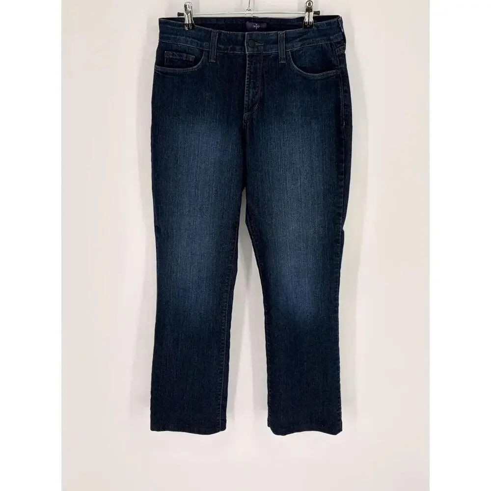 NYDJ Embroidered Bootcut Jeans Size 8‎ Stretch Denim